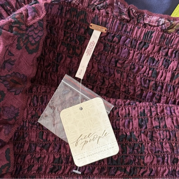 Free People Floral-print Smock It to Me Balloon-Sleeve Mini Dress Small - Picture 10 of 13